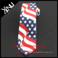 Fabricant chinois imprimé à la main hommes drapeau américain en soie cravate parfaite